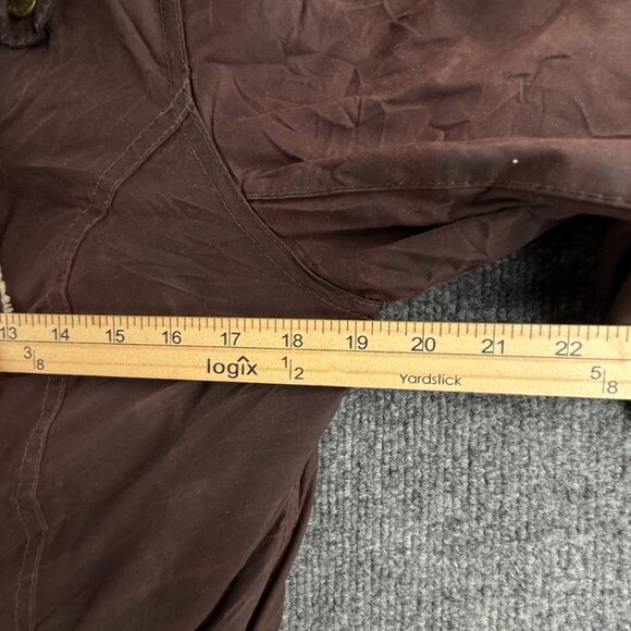 Barbour International MATLOCK Brown Size 6 Waxed Jacket Women Fleece Inside - Picture 8 of 16